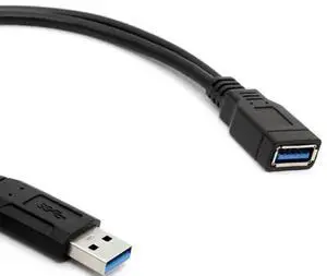 Extra Power Data Y Extension Cable USB 3.0 Female to Dual USB Type A Male Black Power Data Splitter Extension Cable
