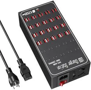 JAENFONG USB C Charging Station, C Charger Block Multiple Ports 60 Port 300W(60A), USB Charger Station for Multiple Devices Desktop USB Hub Compatible with iPhone 16 15 14 13, iPad Pro, Samsung, Note