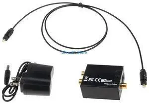 Digital to Analog Converter 3.5mm RCA to SPDIF Optical Coaxial Cable Adapter