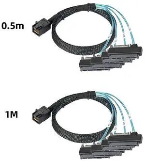 0.5m/1m SATA Power Adapter Cable MiniSAS HD SFF-8643 36P To 4SFF-8482 29 15P SAS Cable for SATA Hard Drive Computer Supplies