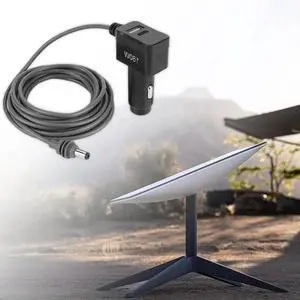 For Starlink Mini 3-in-1 Cable Car Charger Cable USB C/USB A Ports Car Cigarette Lighter Charger for Starlink Mini Accessories