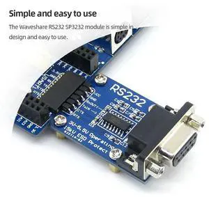 Waveshare RS232 To TTL Module 3V-5.5V Serial Port Module SP3232 Chip RS232 SP3232 Module Strip Cable DB9 To TTL Converter Board