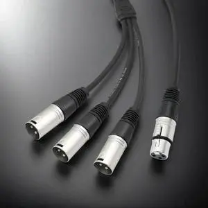 3Pin Y Splitter Cable Female To 3 Male Audio Cable Adaptor Foil+Braided Shielded Microphone Cable for Mixer Microphone Amplifier