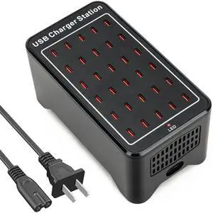 JAENFONGUSB C Charger Station 150W,30 Port USB Charger Block USB Charging Hub, Multiport USB C Charger Desktop Charger Compatible with iPhone 16/15/14/13/12/11,iPad,Tablets,Samsung GalaxyS23 S22,Phone