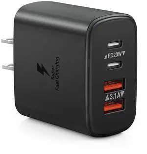 USB C Wall Charger Block, 40W USB C Fast Charging Block,4-Port PD Power Adapter + QC Wall Plug Multiport Type C Charging Block Cube Compatible with iPhone 15 14 13 12 11 Pro Max XR XS 8,Samsung USB C Wall Charger Block, 40W USB C Fast Charging Block,4-Port PD Power Adapter + QC Wall Plug Multiport Type C Charging Block Cube Compatible with iPhone 15 14 13 12 11 Pro Max XR XS 8,Samsung