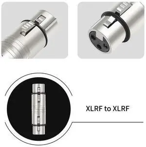 XLR 3 Pin To 3 Pin Microphone Line Adapter XLR Adapter XLR Female To Female 3 Pin Connector for Microphone Stereo Mixer