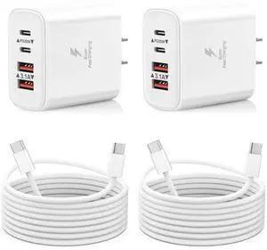 JAENFONG iPhone 16 15 Charger Fast Charging, 2 Pack 40W USB C Charger Block with 6FT Long Type C Cable Cord Wall Chargers Plug Compatible with iPhone 16/16 Plus/16 Pro/16 Pro Max/15/15 Pro Max/iPad