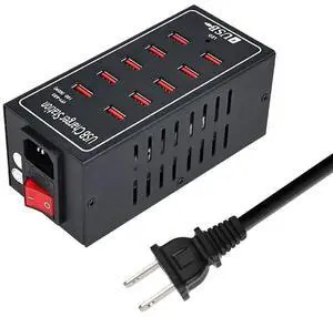 JAENFONG 10-Port Charging Station, 10-in-1 Multi Port USB Charger for iphone13/14/15,60W Power Delivery Desktop Accessory with Intelligent Protection for Smartphone Tablet School Shopping Hotel Malls JAENFONG 10-Port Charging Station, 10-in-1 Multi Port USB Charger for iphone13/14/15,60W Power Delivery Desktop Accessory with Intelligent Protection for Smartphone Tablet School Shopping Hotel Malls