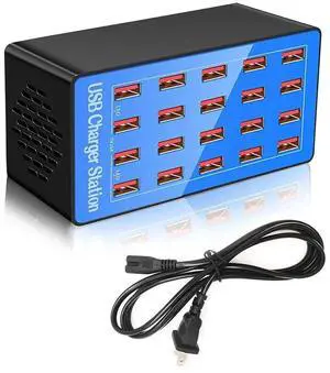 JAENFONG USB Charging Station, 20-Port 100W/20A Multi-USB Charger Station for Smartphones, Tablets, and Other Devices JAENFONG USB Charging Station, 20-Port 100W/20A Multi-USB Charger Station for Smartphones, Tablets, and Other Devices