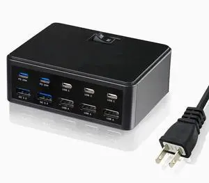 JAENFONG 150W 10-Port USB Charger - Fast Multi Port USB 10-Ports Charging Hub with Switch Control - Compatible with iPhone 15/14/13/12, Galaxy S23/S22/S21, Note 20 Ultra and More