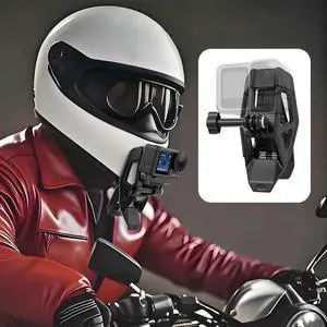Helmet Clamp Mount Motorcycle Helmet Chin Bracket Sport Camera Clip for GoPro 13 12 11 10 9 8 for Osmo Action 5 Pro 4 3