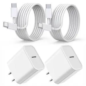 JAENFONGiPhone 16 15 Charger Fast Charging, 2Pack 20W PD USB C Fast Wall Charger Block with 3FT USB C to Type C Cable Cord Compatible with Apple iPhone 16/16 Pro/16 Pro Max/16 Plus/15, iPad 12.9/11/10