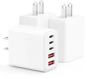 JAENFONG C Wall Charger 3Pack, 50W USB C Fast Charger Block, 5-Port PD Power Adapter + QC Wall Plug Multiport Type C Charging Block Cube Compatible with iPhone 16 15 14 13 12 11 Pro Max XR XS 8 7