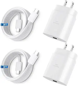 JAENFONG Super Fast Charger Type C, 25W USB C Wall Charger Fast Charging for Samsung Galaxy S25 Ultra/S25/S25+/S24+/S24 Ultra/S24/S24+/S23 Ultra/S22 Ultra/S21 Ultra with 8FT Long Type C Charger 2Pack JAENFONG Super Fast Charger Type C, 25W USB C Wall Charger Fast Charging for Samsung Galaxy S25 Ultra/S25/S25+/S24+/S24 Ultra/S24/S24+/S23 Ultra/S22 Ultra/S21 Ultra with 8FT Long Type C Charger 2Pack