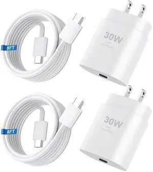 Phone 17 16 15 Pro Max Charger 30W Type C Chargers USB C Fast Charger Block Phone 17 Chargers Fast Charging with 8FT C Charging Cable for Phone 17/17 Pro Max/16/16Pro Max/15/15 Pro/iPad/Samsung