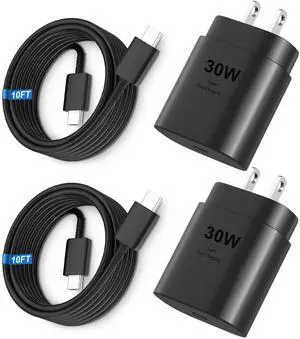 Phone 17 16 15 Pro Max Charger 30W Type C Chargers USB C Fast Charger Block Phone 17 Chargers Fast Charging with 10FT C Charging Cable for Phone 17/17Pro Max/16/16Pro Max/15/15 Pro/iPad/Samsung