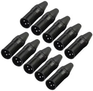 XLR 3Pin Male DIY Audio Cable Microphone Connector Full Copper Plated Solder Plug for MIC Adapter Accessories