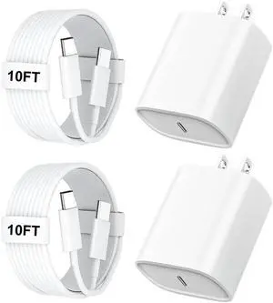 JAENFONG iPhone 17 16 Charger Fast Charging, 20W iPhone 17 16 Pro Max USB C Fast Charger Block with 10FT Long Type C Fast Charging Cable for iPhone 17/17 Pro Max/iPhone Air/16 Pro Max/15/iPad, Samsung JAENFONG iPhone 17 16 Charger Fast Charging, 20W iPhone 17 16 Pro Max USB C Fast Charger Block with 10FT Long Type C Fast Charging Cable for iPhone 17/17 Pro Max/iPhone Air/16 Pro Max/15/iPad, Samsung