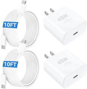 iPhone 17 Pro Max Charger Fast Charging 45W USB C iPhone 16 17 Fast Charger Block with 10 FT Long Type C Charging Cable Cord for iPhone 17 Pro Max/17 Pro/iPhone Air/17/16//16 Pro Max/15/Samsung