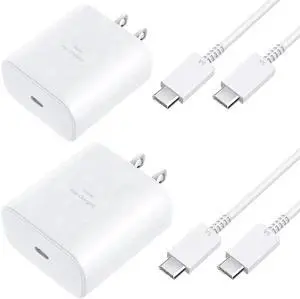 JAENFONGS24 S23 S25 Ultra Charger, Super Fast Charger Type C, 45W USB C Fast Charger Block with 10FT Android Phone Charging Cable for Samsung Galaxy S25 S24 S23 Ultra/S23/S22/S21/S20, Note 10+ Note 20