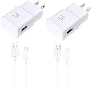 JAENFONG Android Charger Fast Charging, Type C Fast Charger Block with 5FT USB Type C Cable for Galaxy S23/S23 Ultra/S22/S21/S20/S20+/S10/S10+/S10e/S9/S9+/S8/S8Plus/Edge/Active/Note 8/9/10/20-White
