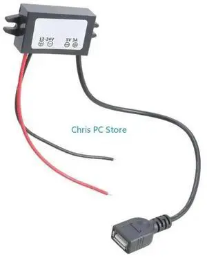 Universal 12V 24V To 5V 3A USB Converters Car Adapter For Charging Mobile Devices Cameras USB Lights LED Lamp