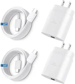 JAENFONGSuper Fast Charger Type C, 25W USB C Wall Charger Fast Charging for Samsung Galaxy S25 Ultra/S25/S25+/S24+/S24 Ultra/S24/S24+/S23 Ultra/S22 Ultra/S21 Ultra with 6.6FT Long Type C Charger 2Pack JAENFONGSuper Fast Charger Type C, 25W USB C Wall Charger Fast Charging for Samsung Galaxy S25 Ultra/S25/S25+/S24+/S24 Ultra/S24/S24+/S23 Ultra/S22 Ultra/S21 Ultra with 6.6FT Long Type C Charger 2Pack