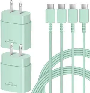 JAENFONG Type C Charger Fast Charging - 25W USB C Charger Block, Android Phone Wall Charging with 6Ft Type C to C Cable for Galaxy S25 Ultra/S25/S25+/S24 Ultra/S24/S24+/S23/S22 S21/S20/Note 20/Note 10