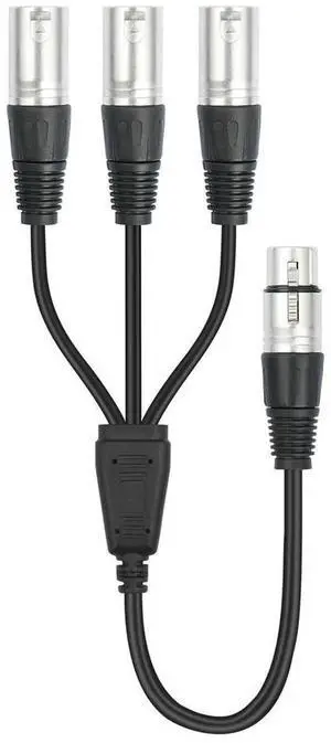 3Pin XLR Splitter Foil+Braided Shielded Audio Cable Adaptor Rust Proof Balanced XLR Mic Cord for Mixer Microphone Amplifier