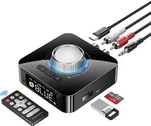 JAENFONG Bluetooth 5.4 Receiver for HiFi, Wireless Audio Adapter with AUX 3.5mm/RCA Bluetooth Audio Receiver for PC/Mac/Smartphone/Tablet/AV Receiver, AptX HD, Dual Pairing