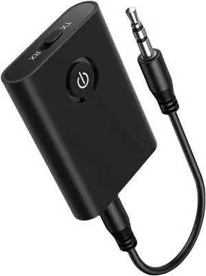 JAENFONGAux Bluetooth Adapter for Car, Bluetooth 5.0 Transmitter Receiver, Portable Wireless Bluetooth Adapter, 2-in-1 Bluetooth Aux Adapter, Audio Receiver for Laptop, Radio, Headphones, Speakers, TV