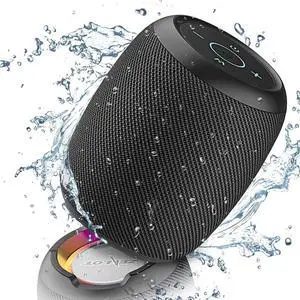 JAENFONG Bluetooth Speaker, Outdoor Portable Bluetooth Speaker with Lights Rich Stereo Bass, IP67 Waterproof Outdoor Speaker, Wireless Speaker, 24H Playtime,Dual Pairing, Beach,Travel, Hiking
