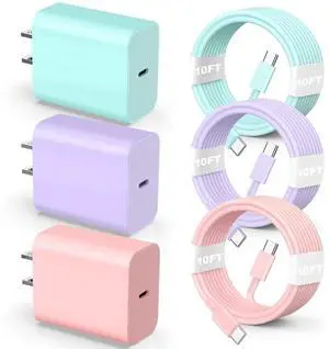 JAENFONG Compatible with iPhone 1716 15 Fast Charging Cable 10Ft,3Pack 60W USB C to USB C Fast Charging Cable Cord for Phone 17 16 15/15 Pro/15 Pro Max/15 Plus, Pad Pro,MacCBoOok Air, Samsunng JAENFONG Compatible with iPhone 1716 15 Fast Charging Cable 10Ft,3Pack 60W USB C to USB C Fast Charging Cable Cord for Phone 17 16 15/15 Pro/15 Pro Max/15 Plus, Pad Pro,MacCBoOok Air, Samsunng