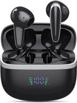 Ture Wireless Earbuds, Wireless Earphones Bluetooth 5.1 In-Ear Headphones with ENC 4 Mic Noise Canceling, 40H Playtime, Mini Charging Case, Waterproof HiFi Stereo Sport Wireless Headphones Ture Wireless Earbuds, Wireless Earphones Bluetooth 5.1 In-Ear Headphones with ENC 4 Mic Noise Canceling, 40H Playtime, Mini Charging Case, Waterproof HiFi Stereo Sport Wireless Headphones