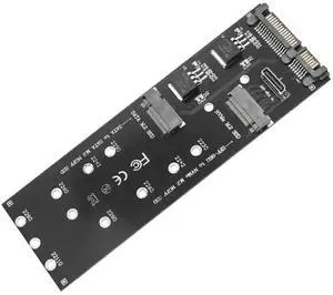SATA M.2 SSD Adapter Dual Ports Riser Adapter NVMe M.2 NGFF To SFF-8611 Adapter Card Add On Cards Riser For PC Desktop Mainboard