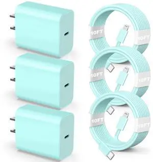 JAENFONGCompatible with iPhone,3Pack 10ft USB C to ightning Cable Quick Phone Charger Cord for Phone 14/13/12/12 Pro Max/11/Xs Max/XR/X,AirPods Pro and More,Blue JAENFONGCompatible with iPhone,3Pack 10ft USB C to ightning Cable Quick Phone Charger Cord for Phone 14/13/12/12 Pro Max/11/Xs Max/XR/X,AirPods Pro and More,Blue