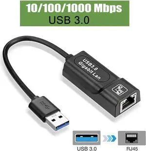JAENFONG USB 3.0 Ethernet RJ45 Network Card Wired USB 3.0 To Gigabit LAN (10/100/1000) Mbps Network Adapter For PC Laptop Macbook Windows 10 Laptop