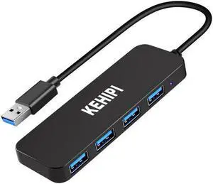 USB Hub 4 Port USB 3.0 Hub, Ultra Slim Portable Data Hub Applicable for iMac Pro, MacBook Air, Mac Mini/Pro, Surface Pro, Notebook PC, Laptop, USB Flash Drives, Tesla Model 3 and Mobile