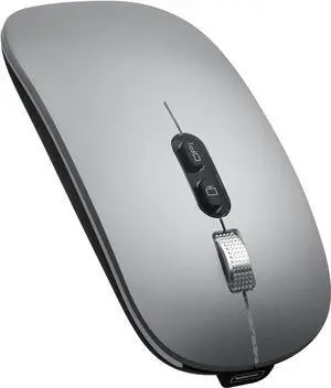 JAENFONGUpgrade LED Wireless Mouse, Slim Silent Mouse 2.4G Portable Mobile Optical Office Mouse with USB & Type-c Receiver, 3 Adjustable DPI Levels for Notebook, PC, Laptop, Computer, MacBook-MattGray
