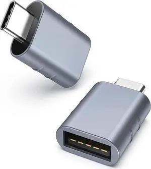 JAENFONG  USB C Male to USB3 Female Adapter Compatible with iPhone 15 Pro Max iMac 2021, iPad Pro 2021, MacBook Pro 2020 / Air 2020 and Other Type C or Thunderbolt 3 Devices Blue, Pack of 2