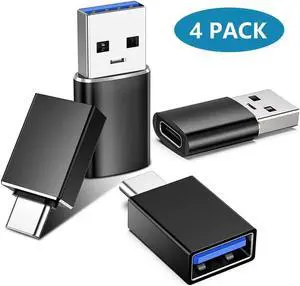JAENFONG4 Pack USB C to USB Adapter (2 Pack) & USB to USB C Adapter (2 Pack), USB A to USB C 3.1 Adapter, Type C to USB Adapter Compatible with i-Phone Android Smartphones PC MacBook Pro Laptop Tablet