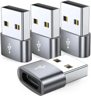 JAENFONGUSB C Female to USB Male Adapter 4-Pack,Type C to USB A Charger Cable Converter,Compatible with iPhone 11 12 13 14 Plus Pro Max,iPad Air 4 5 Mini 6,Samsung Galaxy S23 S22 S21 S20,Pixel 5 Grey JAENFONGUSB C Female to USB Male Adapter 4-Pack,Type C to USB A Charger Cable Converter,Compatible with iPhone 11 12 13 14 Plus Pro Max,iPad Air 4 5 Mini 6,Samsung Galaxy S23 S22 S21 S20,Pixel 5 Grey