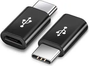 JAENFONG Micro-USB to USB-C Adapter - [2-Pack] Fast Charge and Convert Data via OTG Micro Female to Type-C Male for MacBook Pro, Samsung Galaxy S9 S8 Note 8, LG V30, 2XL & More USB-C Devices