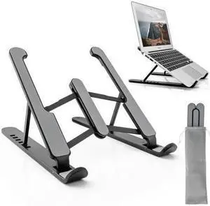JAENFONG  Laptop Stand, Computer Stand for Laptop, Aluminium Laptop Riser, Ergonomic Laptop Holder Compatible with MacBook Air Pro, Dell XPS, More 10-17 Inch Laptops Work from Home-Sliver Black