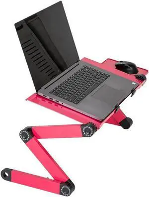JAENFONG Adjustable Laptop Table, Laptop Stand for Bed Portable Lap Desk Foldable Laptop Workstation Notebook Riser with Mouse Pad Side Ergonomic Computer Tray Reading Holder TV Bed Tray Standing Desk