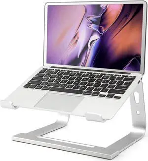 JAENFONG  Laptop Stand, Computer Stand for Laptop, Aluminium Laptop Riser, Ergonomic Laptop Holder Compatible with MacBook Air Pro, Dell XPS, More 10-17 Inch Laptops Work from Home-Sliver Silver
