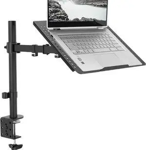 JAENFONG Single Laptop Notebook Desk Mount Stand, Fully Adjustable Extension with C-clamp, Fits up to 17 inch Laptops, Black, STAND-V001L