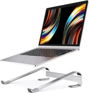 JAENFONG Laptop Stand, Computer Stand for Laptop, Aluminium Laptop Riser, Ergonomic Laptop Holder Compatible with MacBook Air Pro, Dell XPS, More 10-17 Inch Laptops Work from Home-Sliver