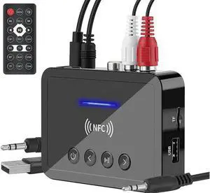 JAENFONG Bluetooth 5.0 Transmitter Receiver Adapter Audio 3 in 1 Bluetooth Audio Adapter 3.5mm AUX RCA Optical USB HiFi Stereo Music, FCC Pass 2A4RO-M6