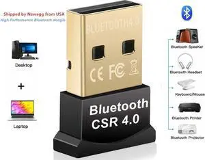 JAENFONG High Performance Bluetooth 4.0 Adapter, Wireless Bluetooth CSR 4.0 Dongle Adapter Compatible with Windows 10, 8.1 / 8, 7, Vista, XP, 32/64 Bit and Classic Bluetooth, Stereo Headset Compatible